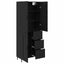 Highboard med skuffe 2 pcs Sort eg Ingeniørtræ og glas