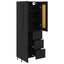 Highboard med skuffe 2 pcs Sort eg Konstrueret træ
