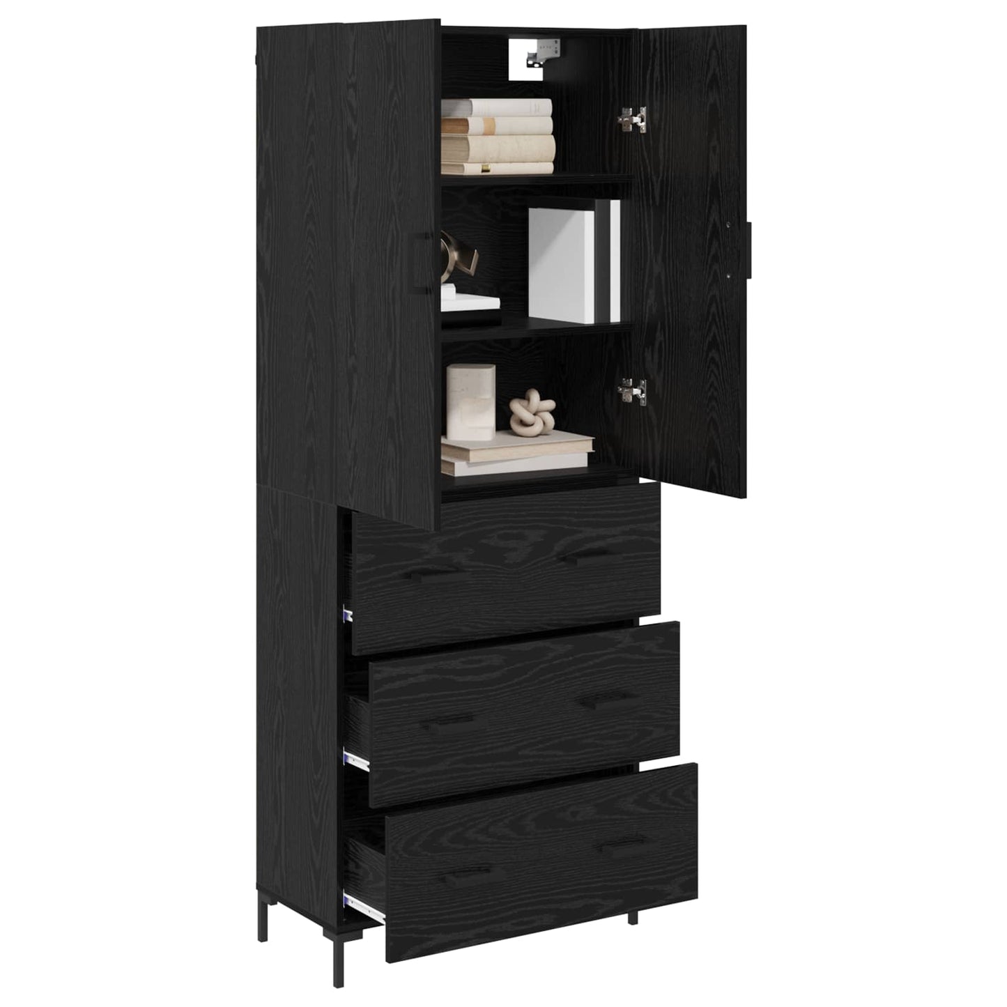Highboard Sort eg 69,5 x 34 x 180 cm Konstrueret træ