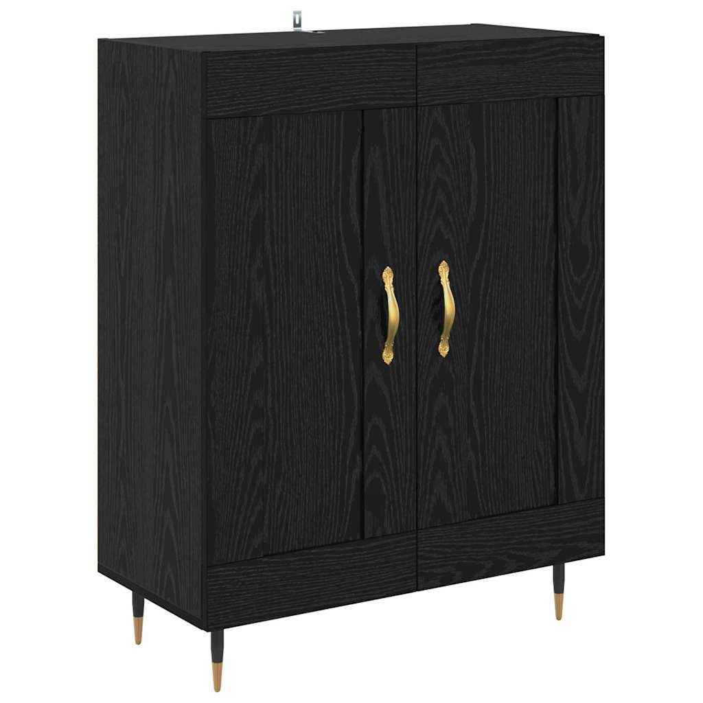 Highboard 2 pcs Sort eg Konstrueret træ