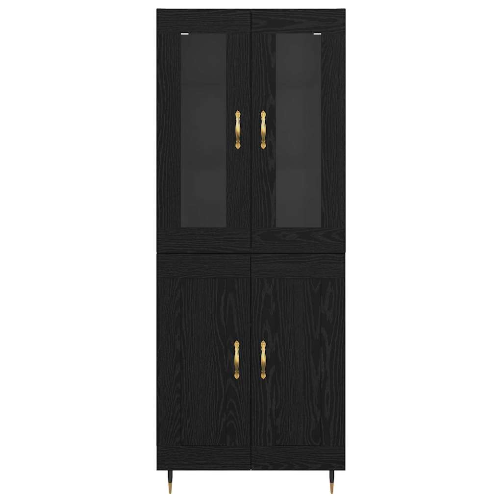 Highboard 2 pcs Sort eg Konstrueret træ
