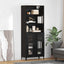 Highboard med skuffe Sort eg 69,5 x 34 x 180 cm Konstrueret træ