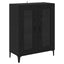 Highboard med skuffe Sort eg 69,5 x 34 x 180 cm Konstrueret træ