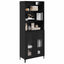 Highboard med skuffe Sort eg 69,5 x 34 x 180 cm Konstrueret træ
