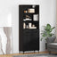Highboard med skuffe Sort eg 69,5 x 34 x 180 cm Konstrueret træ