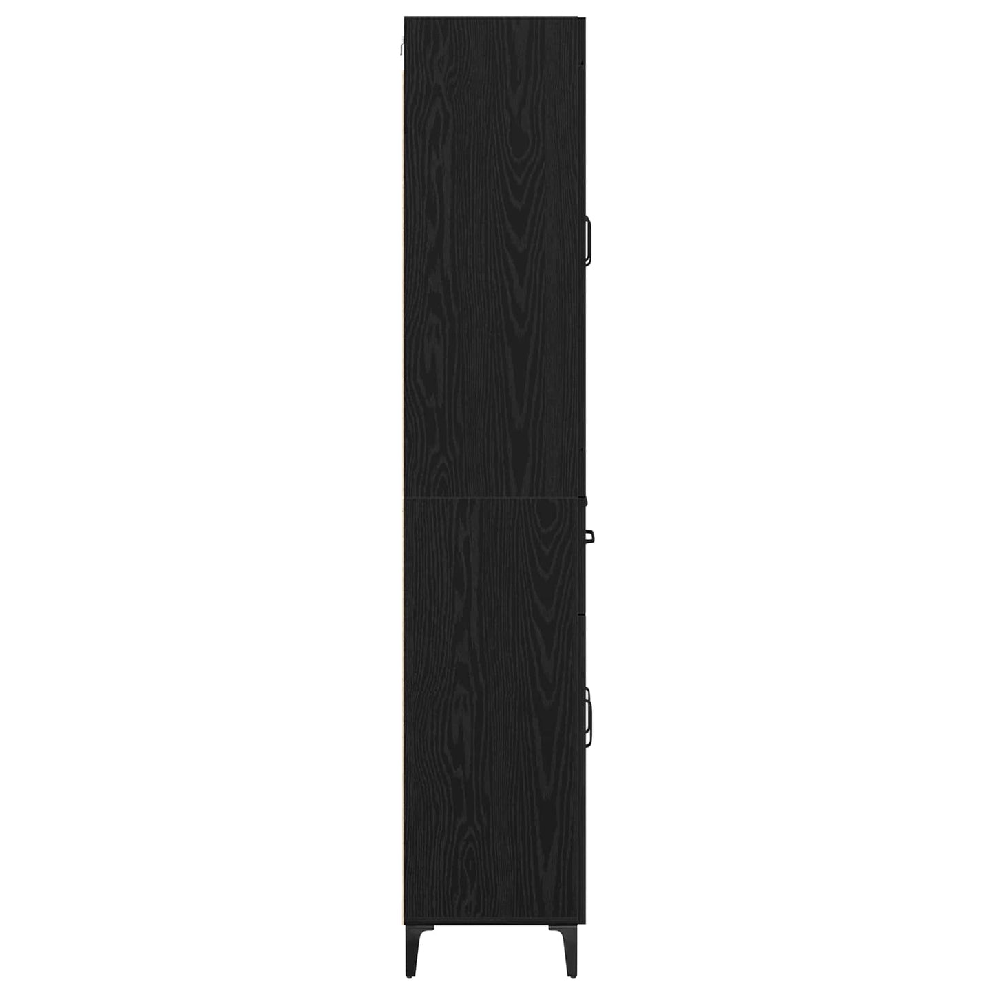 Highboard med skuffe Sort eg 69,5 x 34 x 180 cm Konstrueret træ
