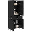 Highboard med skuffe 2 pcs Sort eg Konstrueret træ og glas