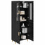 Highboard Sort eg 69,5 x 34 x 180 cm Ingeniørtræ og glas