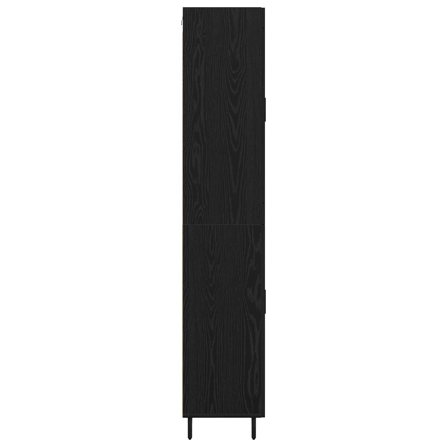 Highboard med skuffe 2 pcs Sort eg Konstrueret træ