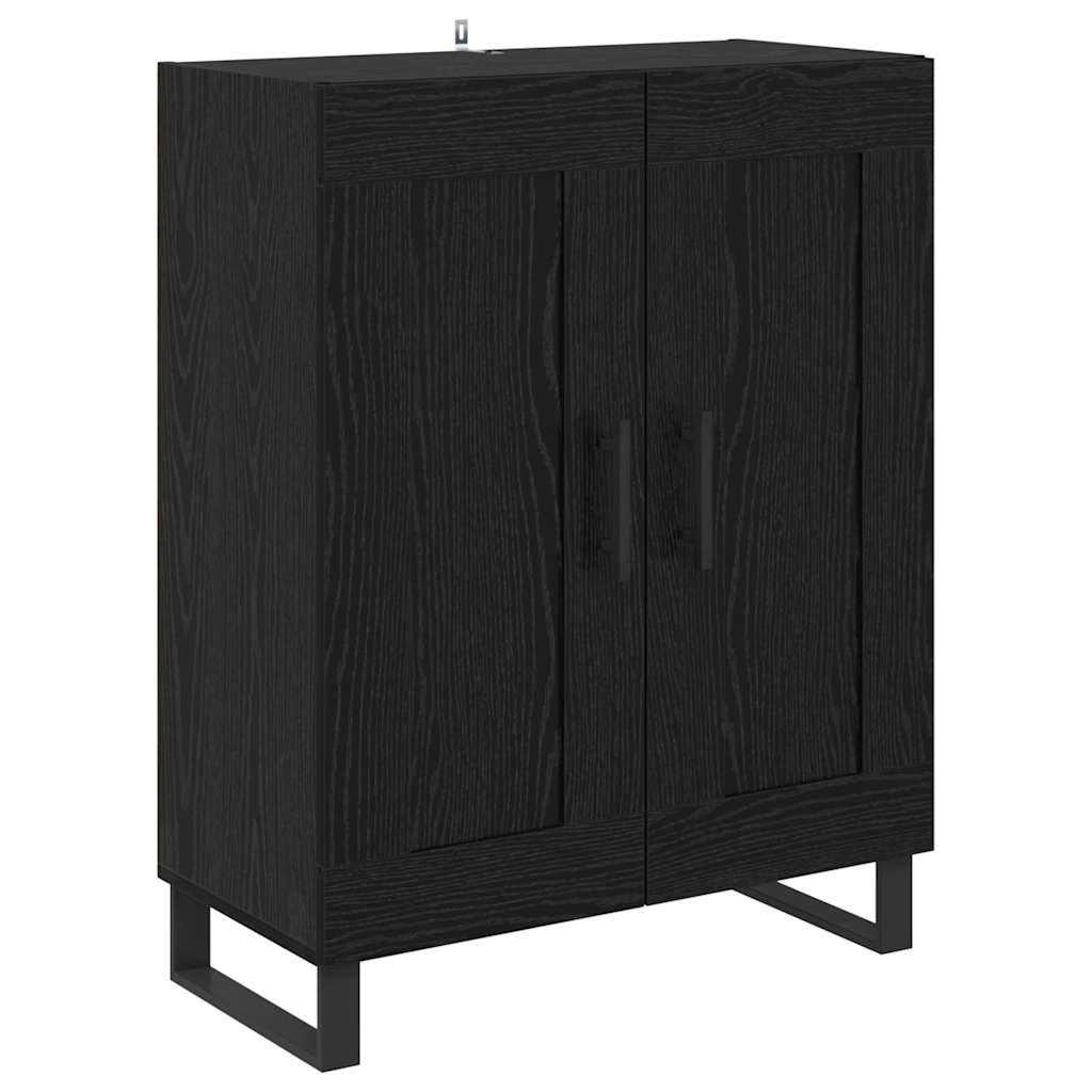 Highboard med skuffe 2 pcs Sort eg Konstrueret træ