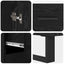 Highboard med skuffe 2 pcs Sort eg Ingeniørtræ og glas