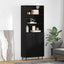 Highboard Sort eg 69,5 x 34 x 180 cm Ingeniørtræ og glas