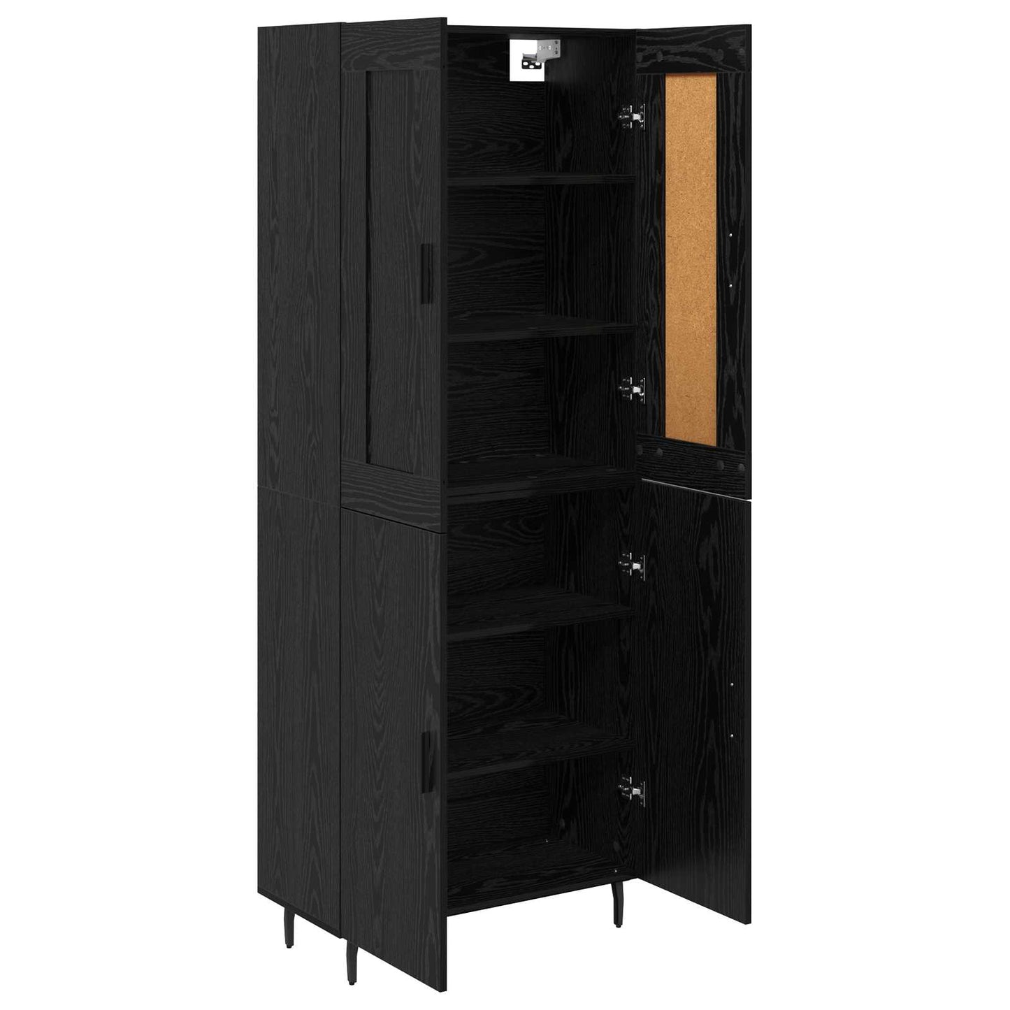 Highboard 2 pcs Sort eg Konstrueret træ