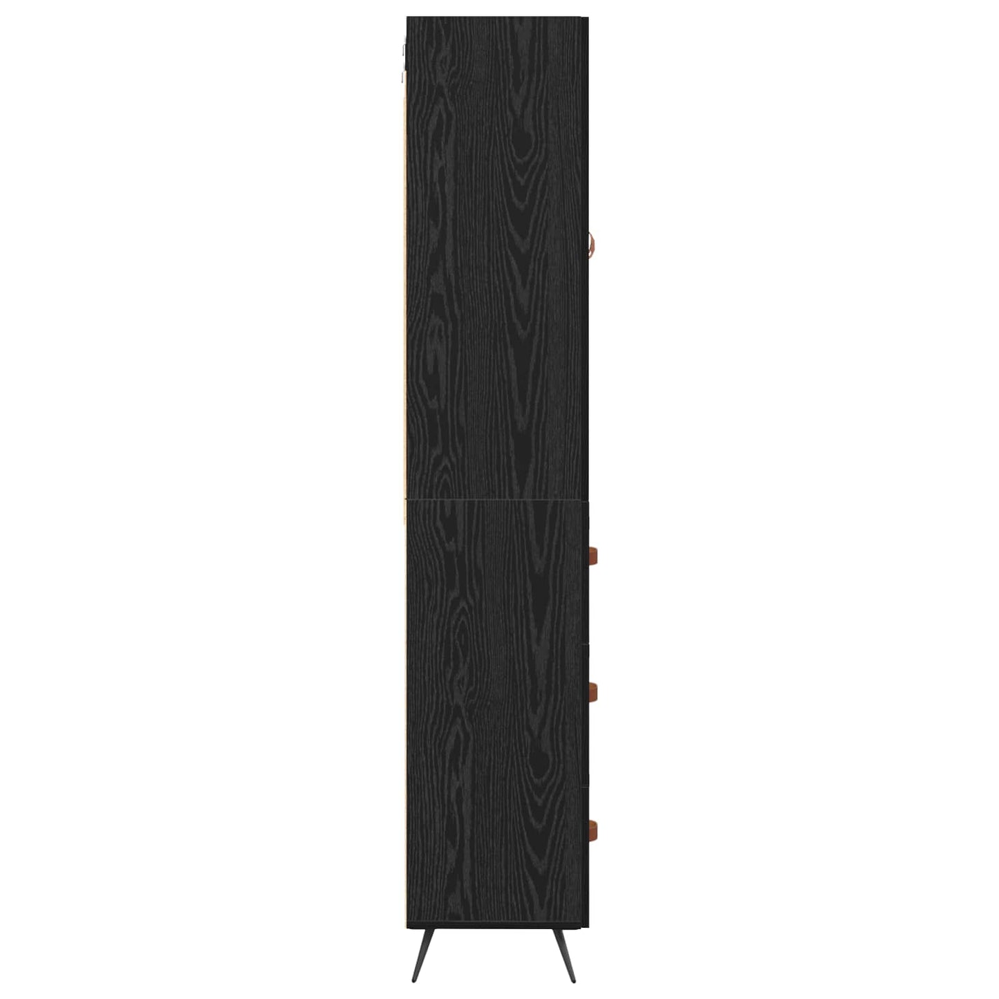 Highboard med skuffe Sort eg 69,5 x 34 x 180 cm Konstrueret træ