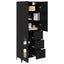 Highboard med skuffe Sort eg 69,5 x 34 x 180 cm Konstrueret træ