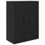 Highboard 2 pcs Sort eg 69,5 x 34 x 180 cm Ingeniørtræ og glas
