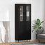 Highboard 2 pcs Sort eg Konstrueret træ