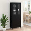 Highboard 2 stk. Sort eg 69,5 x 34 x 180 cm Konstrueret træ