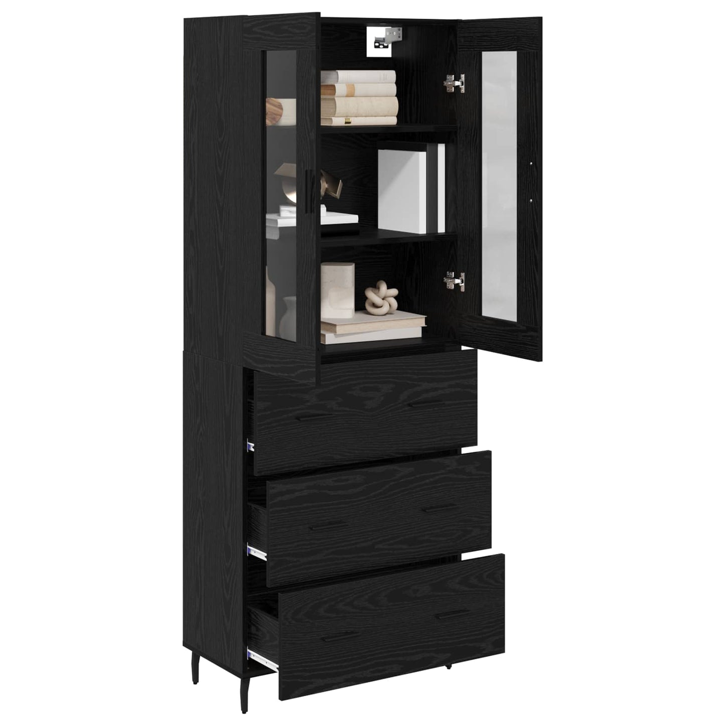 Highboard 2 stk. Sort eg 69,5 x 34 x 180 cm Konstrueret træ
