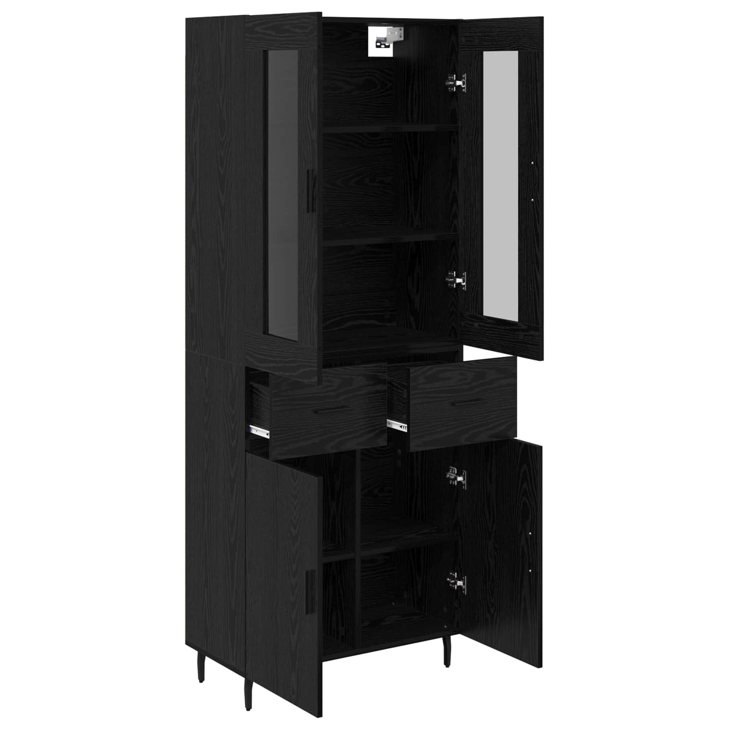 Highboard 2 stk. Sort eg 69,5 x 34 x 180 cm Konstrueret træ