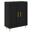Highboard med skuffe Sort eg 69,5 x 34 x 180 cm Konstrueret træ