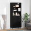 Highboard Sort eg 69,5 x 34 x 180 cm Ingeniørtræ og glas