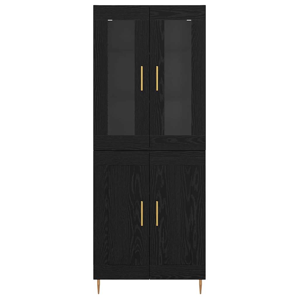 Highboard 2 pcs Sort eg Konstrueret træ