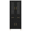 Highboard med skuffe 2 pcs Sort eg Konstrueret træ