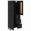 Highboard med skuffe Sort eg 69,5 x 34 x 180 cm Konstrueret træ