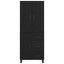 Highboard med skuffe Sort eg 69,5 x 34 x 180 cm Konstrueret træ