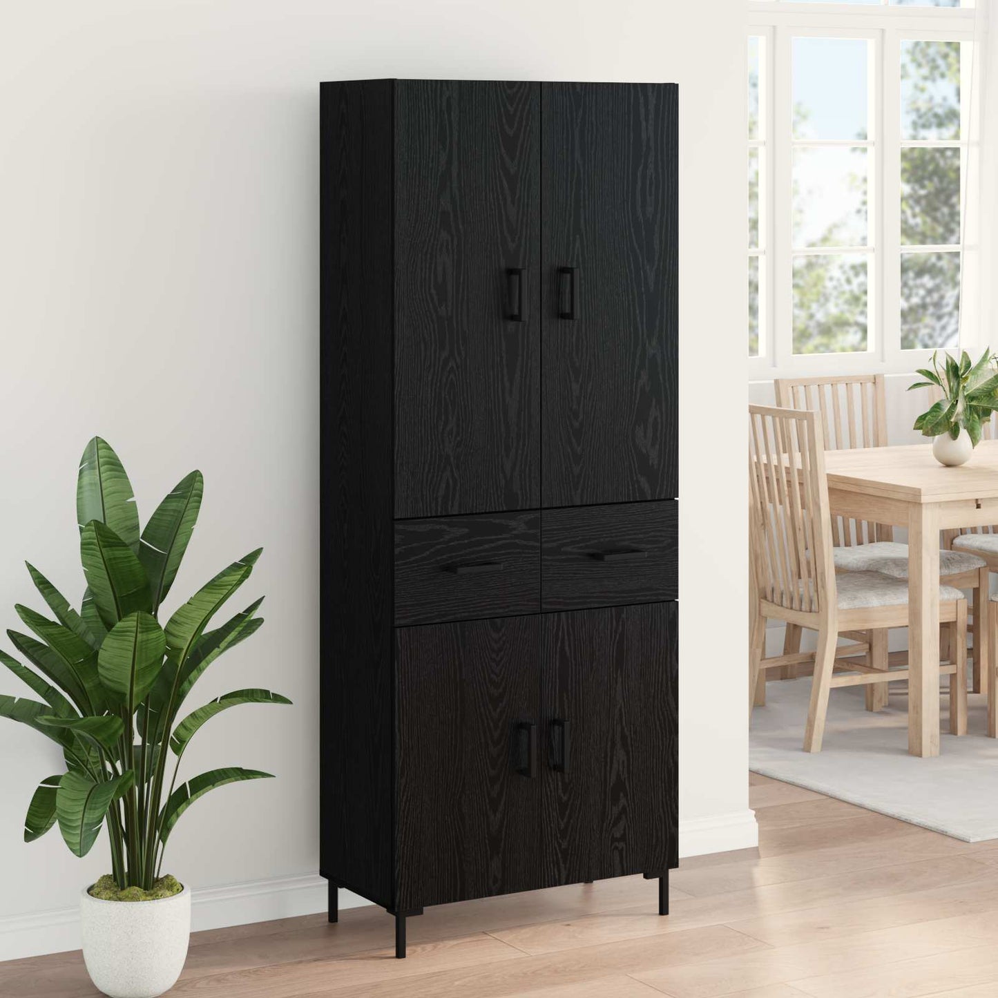 Highboard Sort eg 69,5 x 34 x 180 cm Konstrueret træ