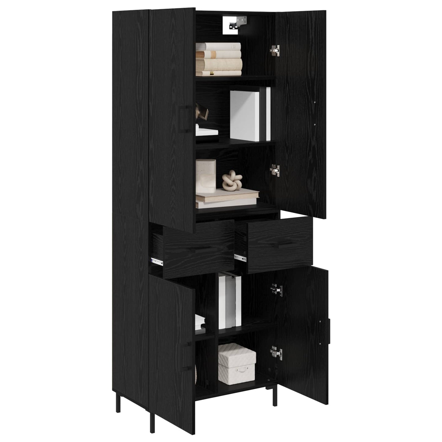 Highboard Sort eg 69,5 x 34 x 180 cm Konstrueret træ