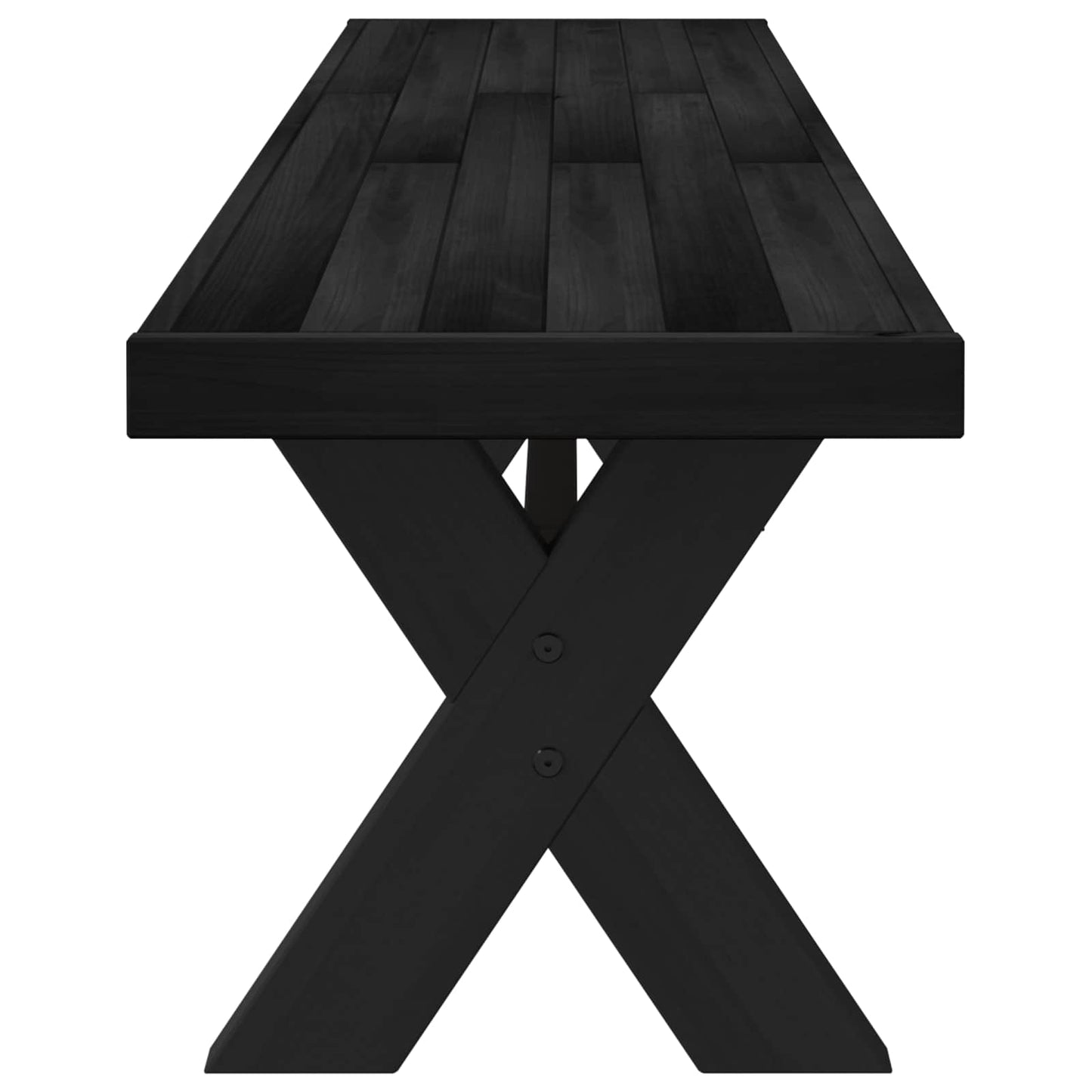 Spisebænk NOAIN 180 x 41 x 45 cm Massivt fyrretræ Sort