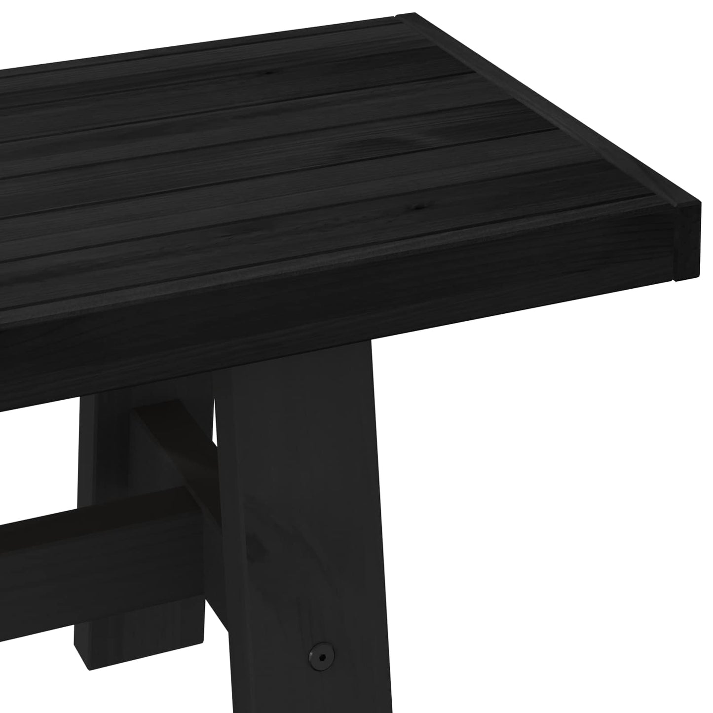 Spisebænk NOAIN 160 x 41 x 45 cm Massivt fyrretræ Sort