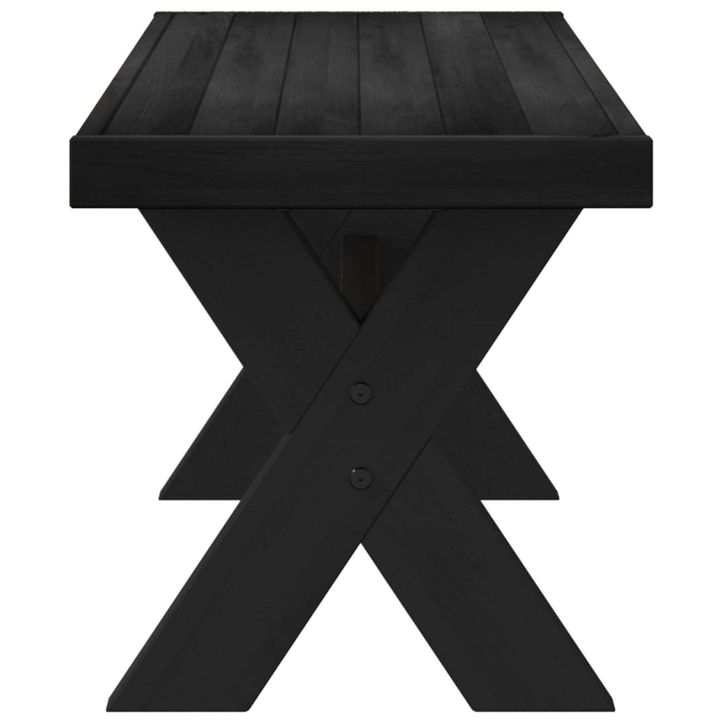 Spisebænk NOAIN 120 x 41 x 45 cm Massivt fyrretræ Sort