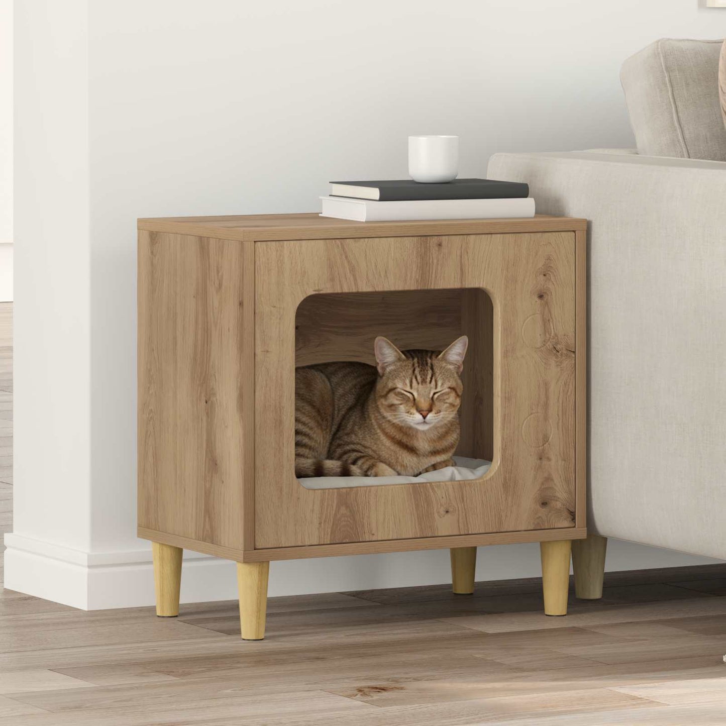 Kat Hus Artisan eg 51 x 30 x 52 cm Konstrueret træ