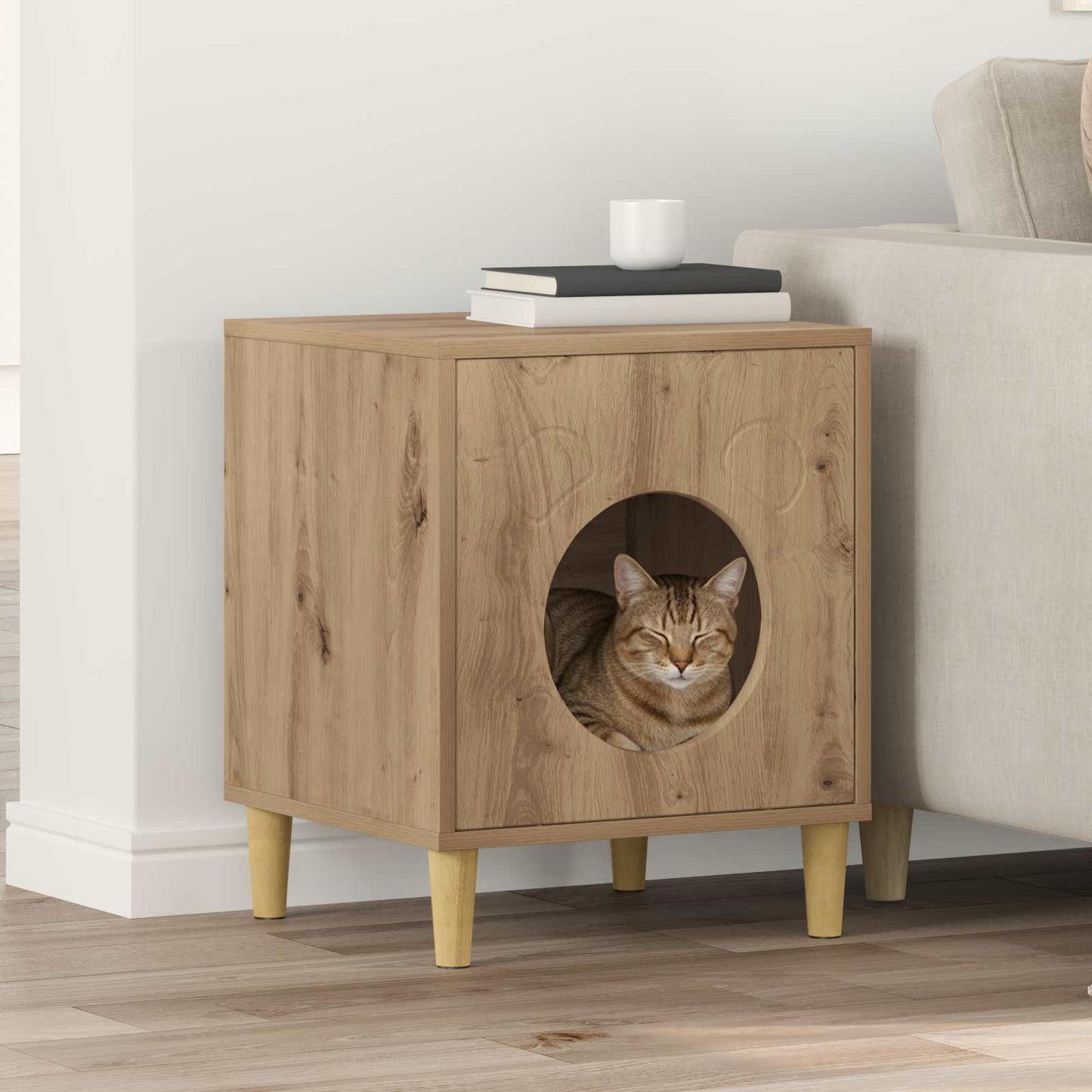 Kat Hus Artisan eg 42,5 x 40 x 53 cm Konstrueret træ
