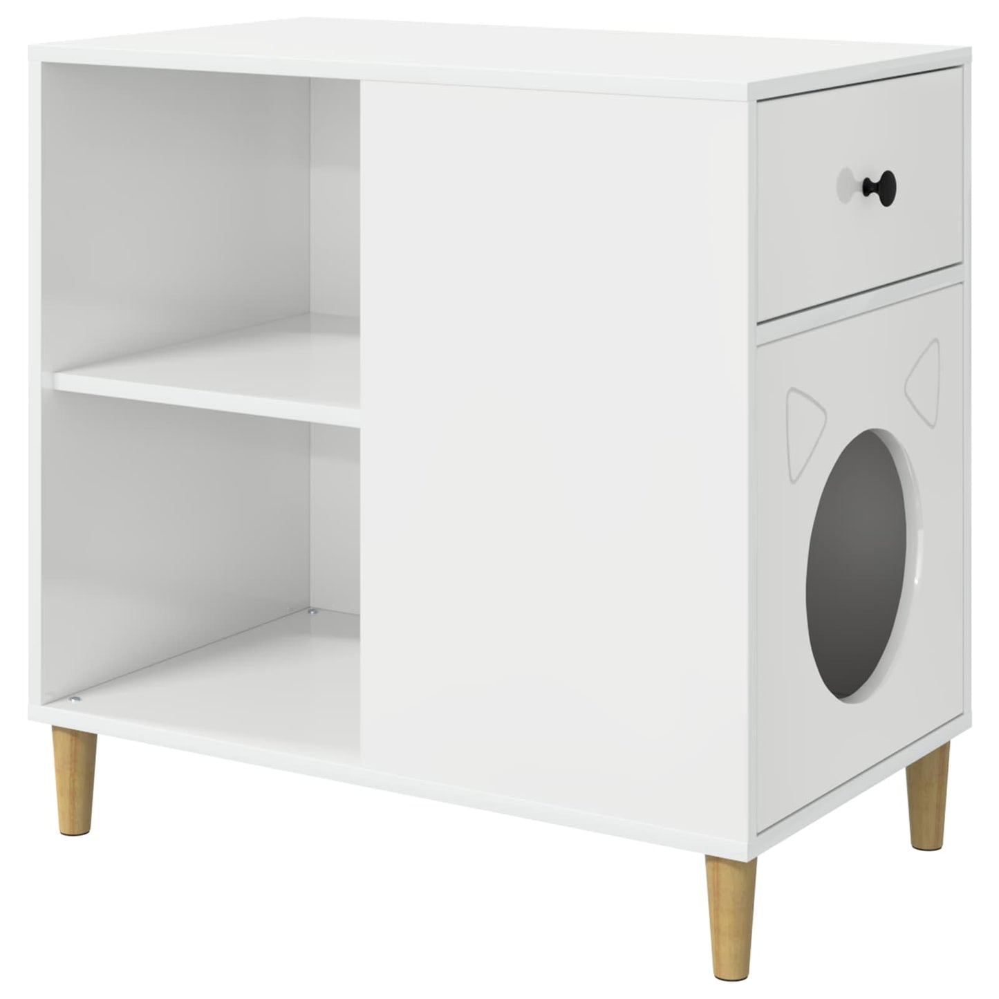 Kat Hus Gloss Hvid 72 x 42.5 x 70 cm Konstrueret træ