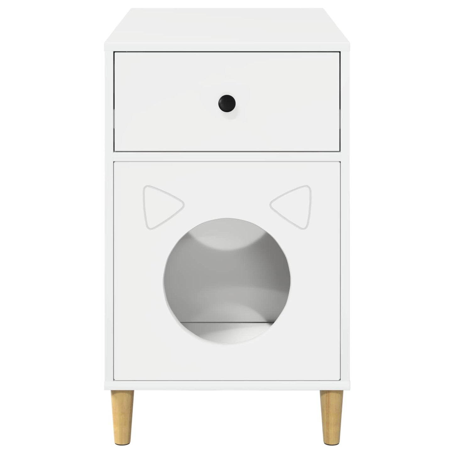 Kat Hus Gloss Hvid 72 x 42.5 x 70 cm Konstrueret træ