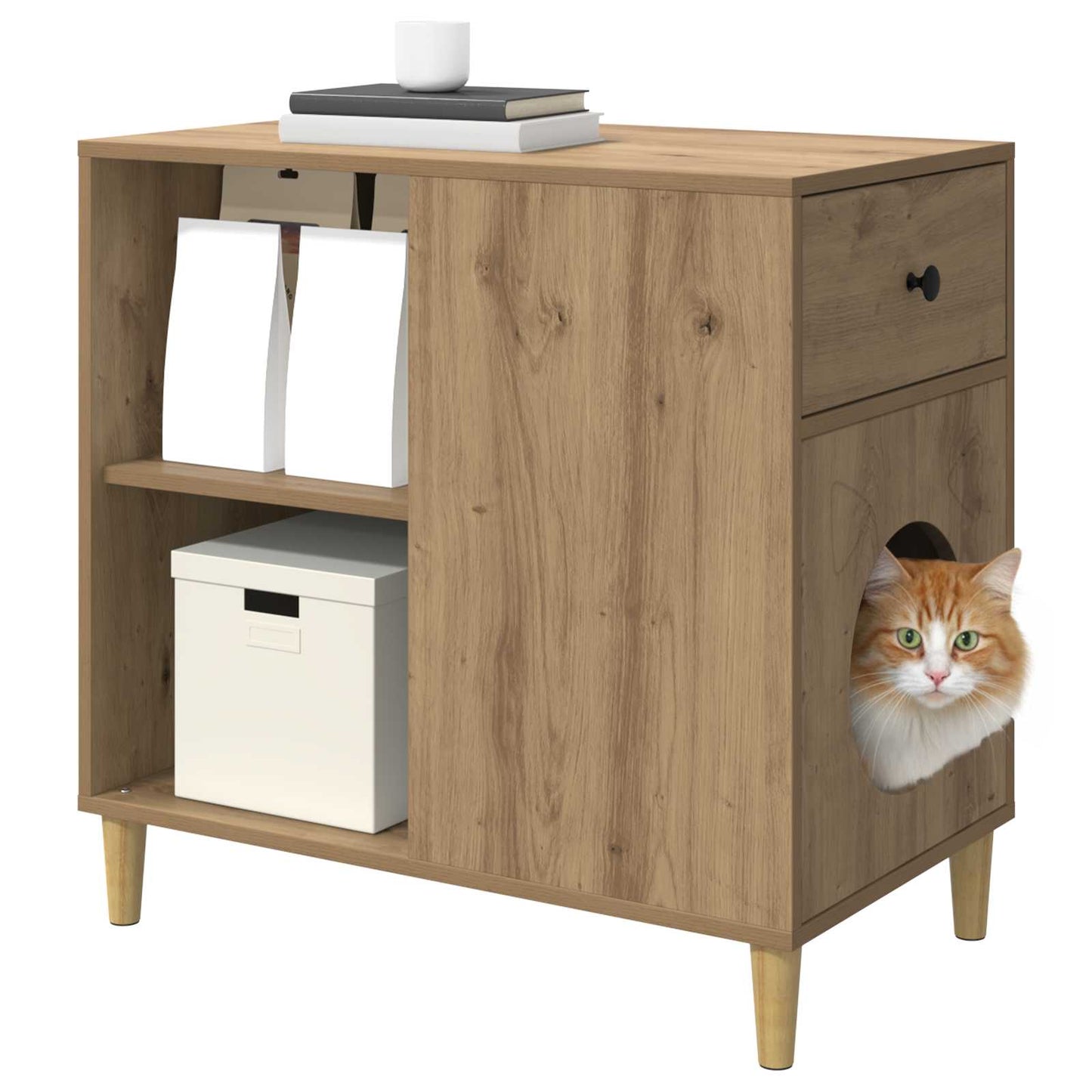 Kat Hus Artisan eg 72 x 42.5 x 70 cm Konstrueret træ