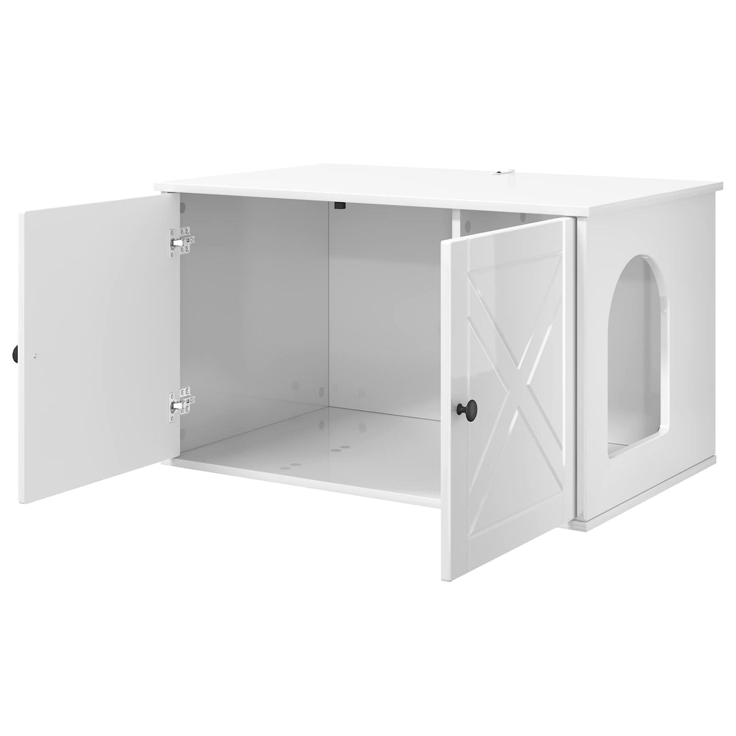 Kat Hus Gloss Hvid 85 x 55 x 50 cm Konstrueret træ