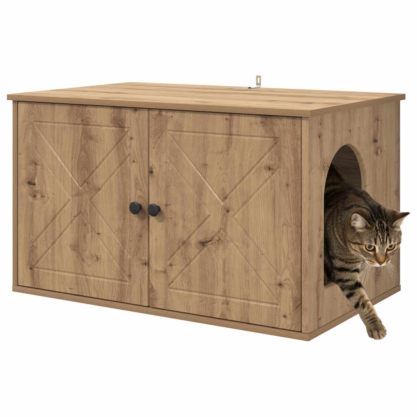 Kat Hus Artisan eg 85 x 55 x 50,5 cm Konstrueret træ