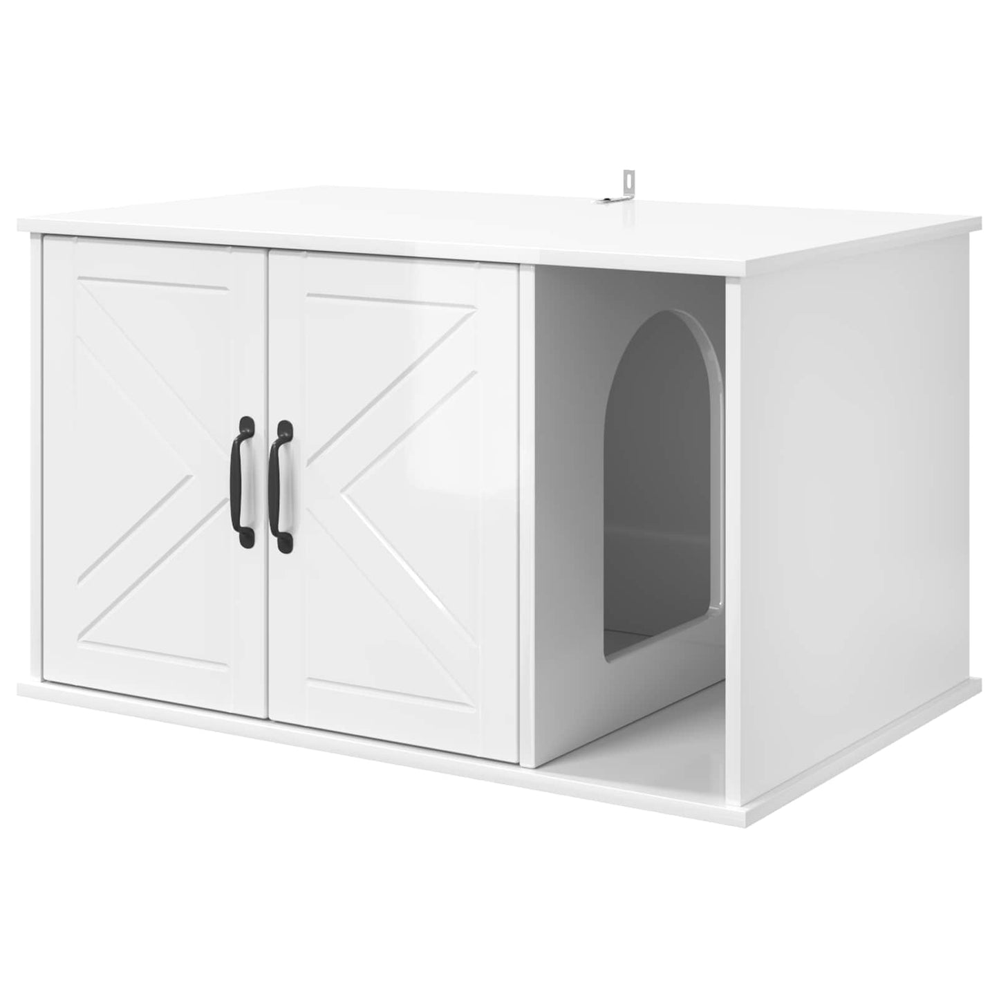 Kat Hus Gloss Hvid 85 x 55 x 50 cm Konstrueret træ