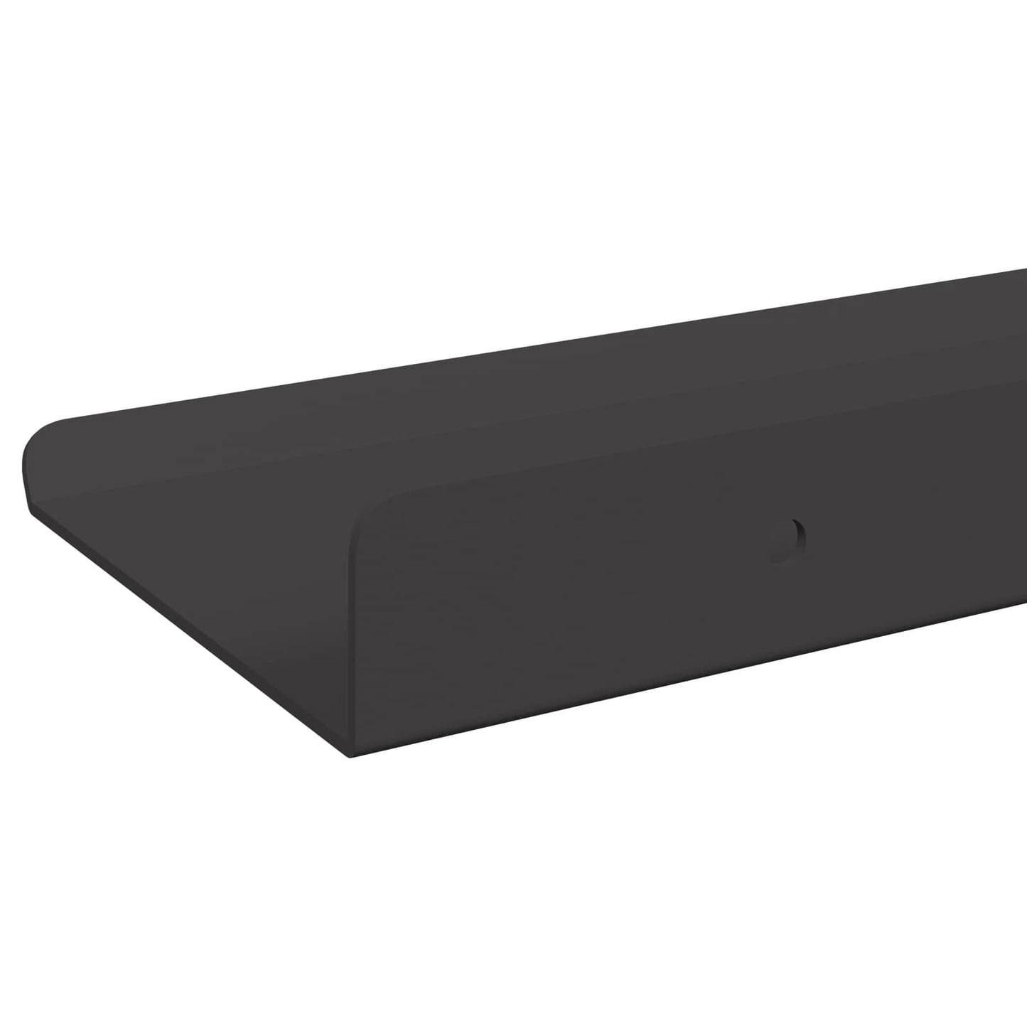 Svævende hylde 4 stk. Sort 30 x 9 x 2,5 cm Stål