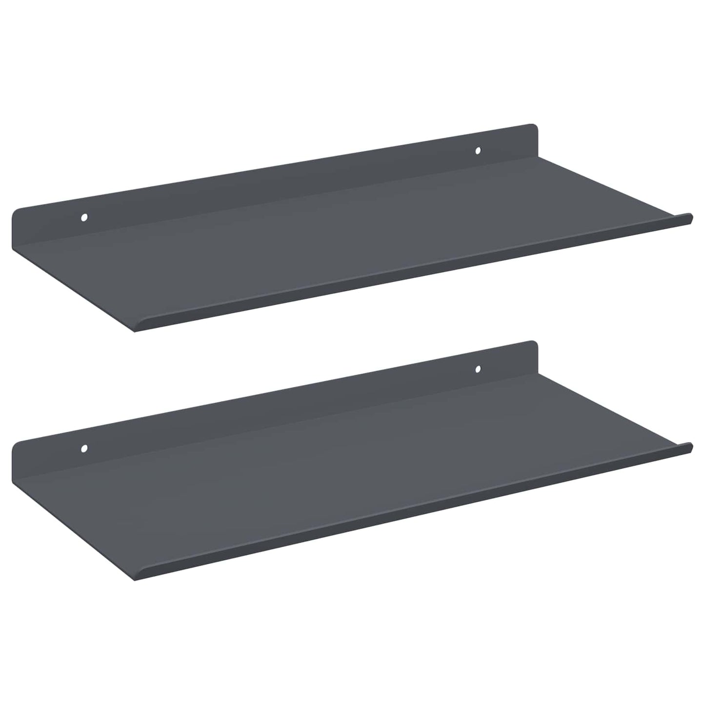 Svævende hylde 2 stk. Antracit 40 x 18 x 2,5 cm Stål