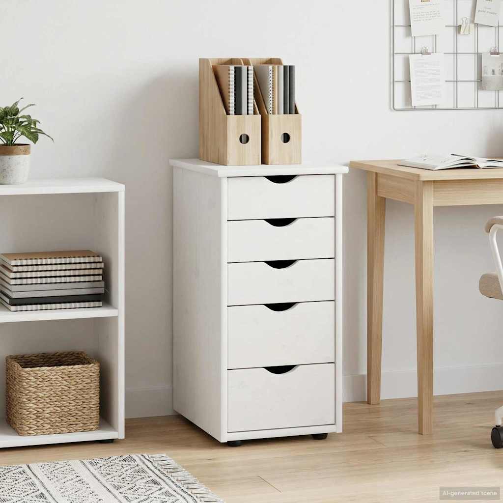 Kabinet 34 x 39 x 61,5 cm Massivt fyrretræ Hvid