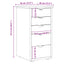 Kabinet 34 x 39 x 61,5 cm Massivt fyrretræ Hvid