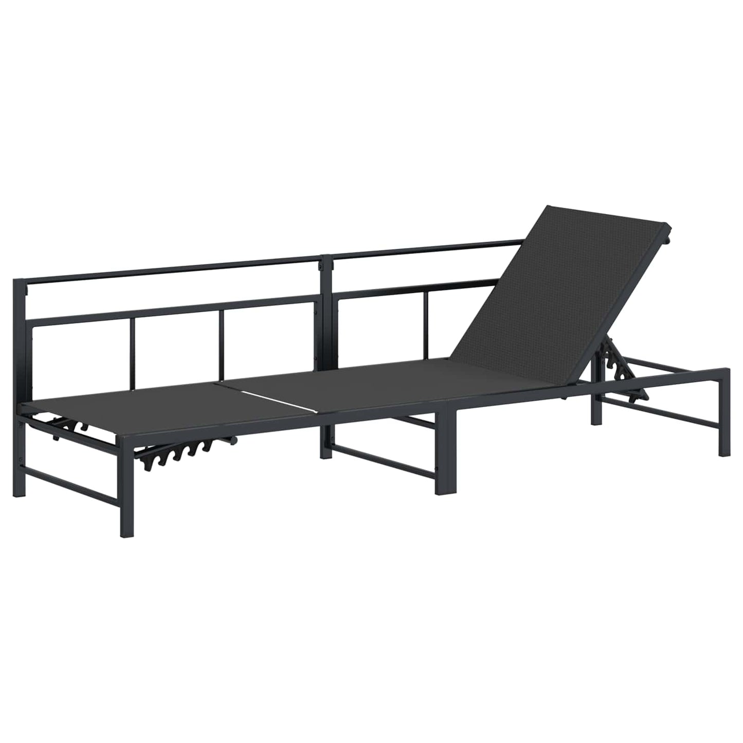 Solstol Sort 200 x 62 x 59,5 cm Textilene