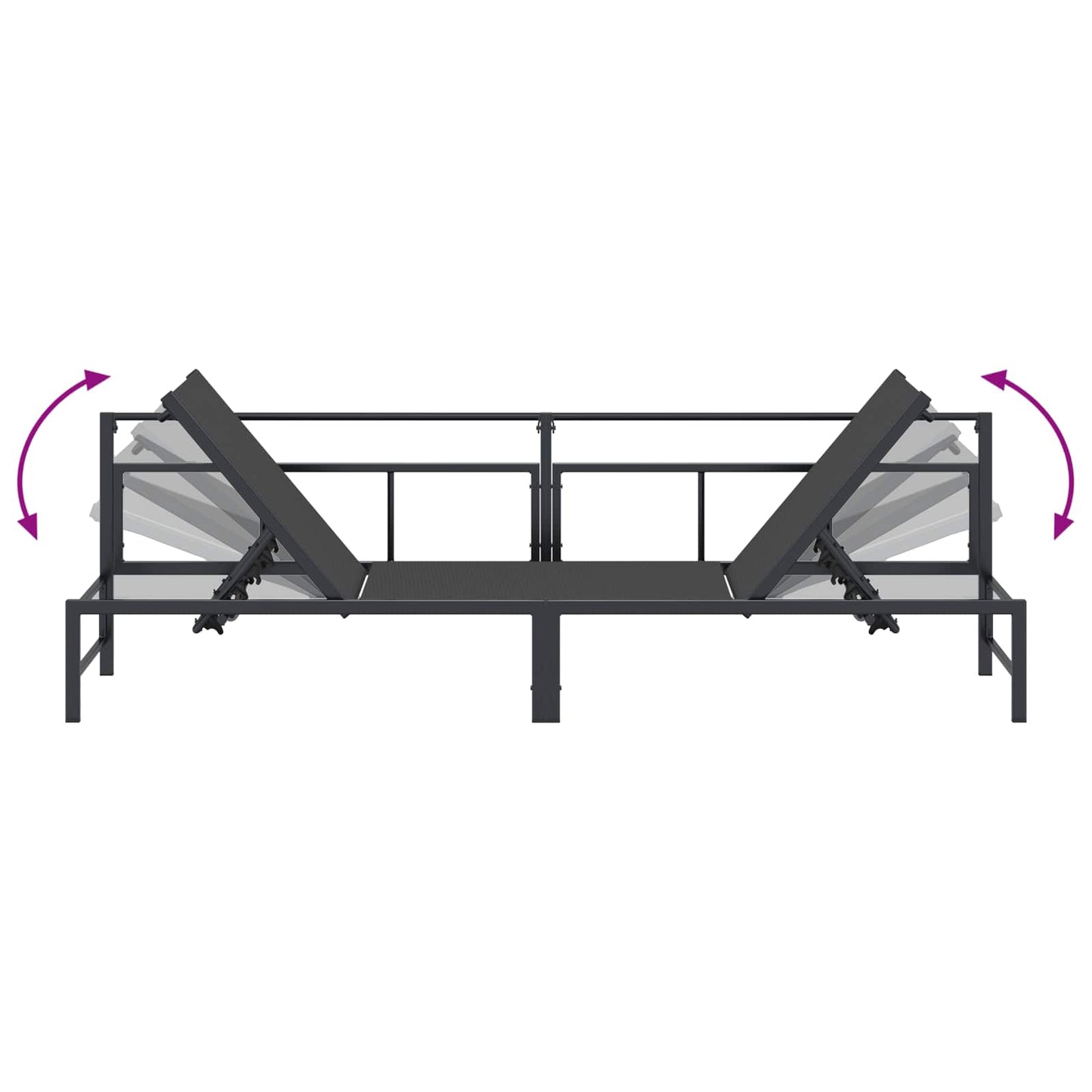 Solstol Sort 200 x 62 x 59,5 cm Textilene