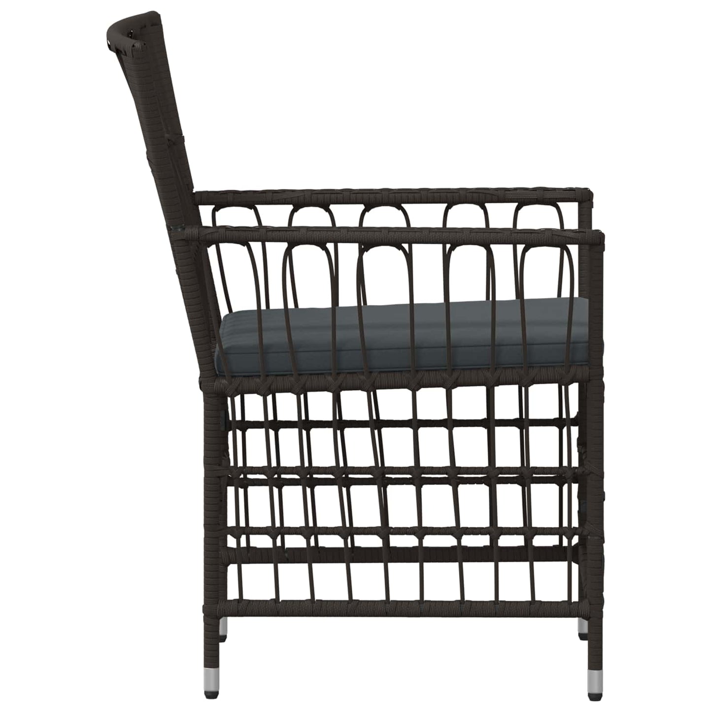 Havestole 4 stk. Sort PE rattan, stål og polyesterstof